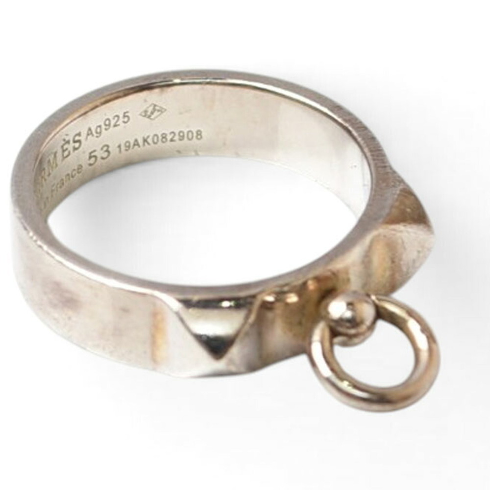 Hermes Collier de Chien Ring, Silver 925, Size 53, for Women and Men
